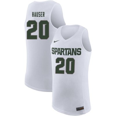 Men Joey Hauser Michigan State Spartans #20 Nike NCAA 2020 White Authentic College Stitched Basketball Jersey TV50X86EX